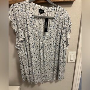 Jones New York Blue Summer Blouse